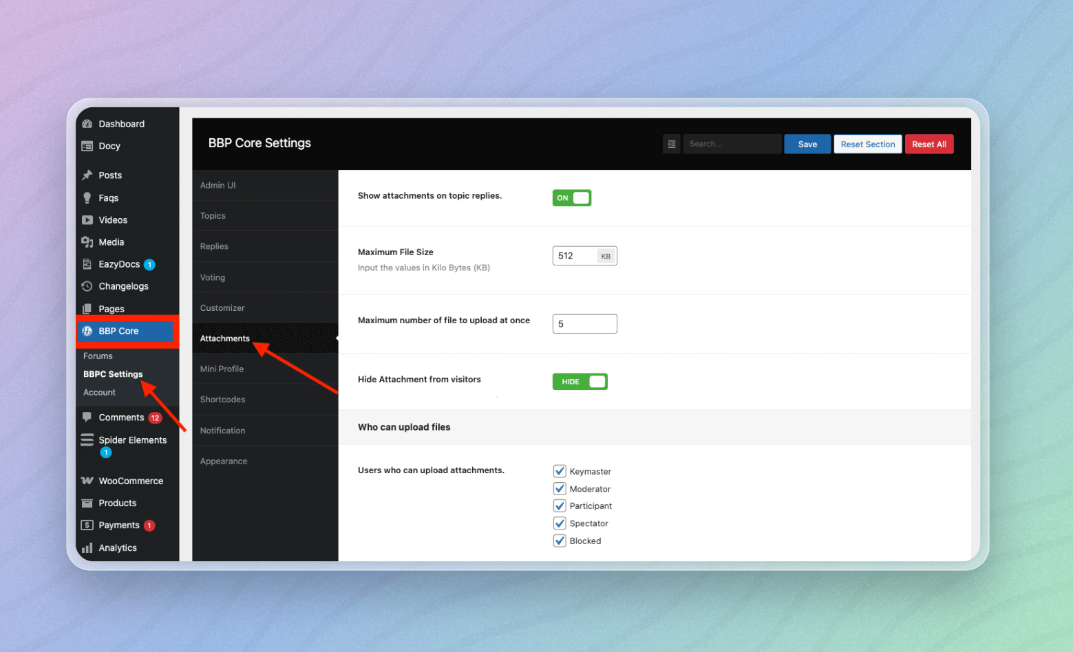 Enable media attachment in the forum